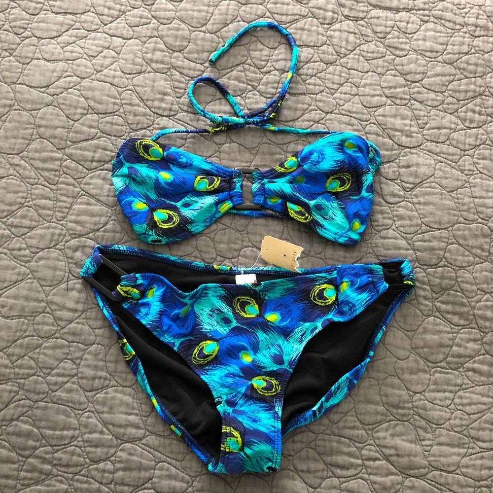 Peacock two piece swim suit
